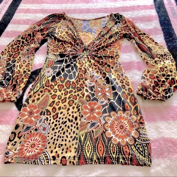 Wild Print Sexy Mini Dress - Picture 2 of 9